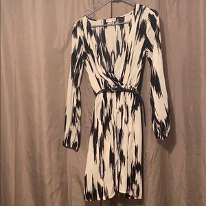 Beige and black dress